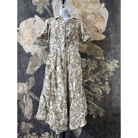 New Anthropologie Pilcro Short-Sleeve Denim Midi Shirt Dress Sz Us14 - Picture 6 of 9